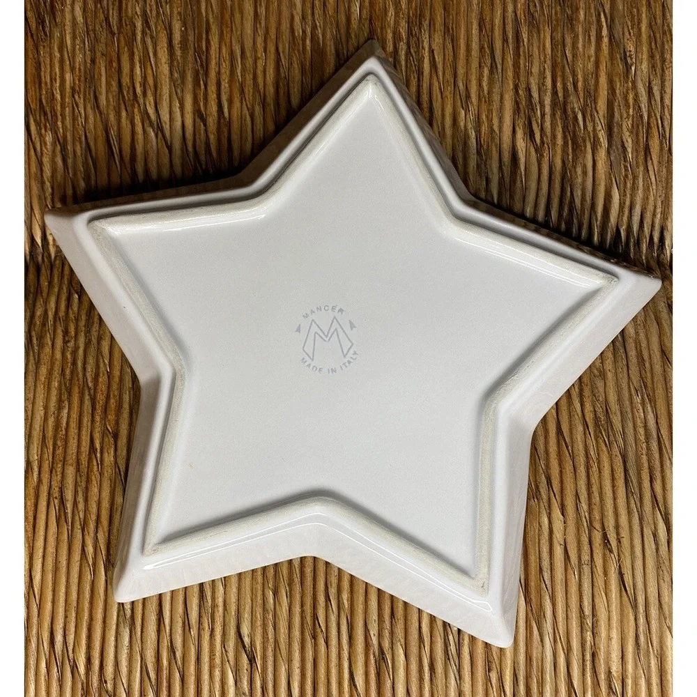 Mancer of Italy Set Of Four White Star Plates
